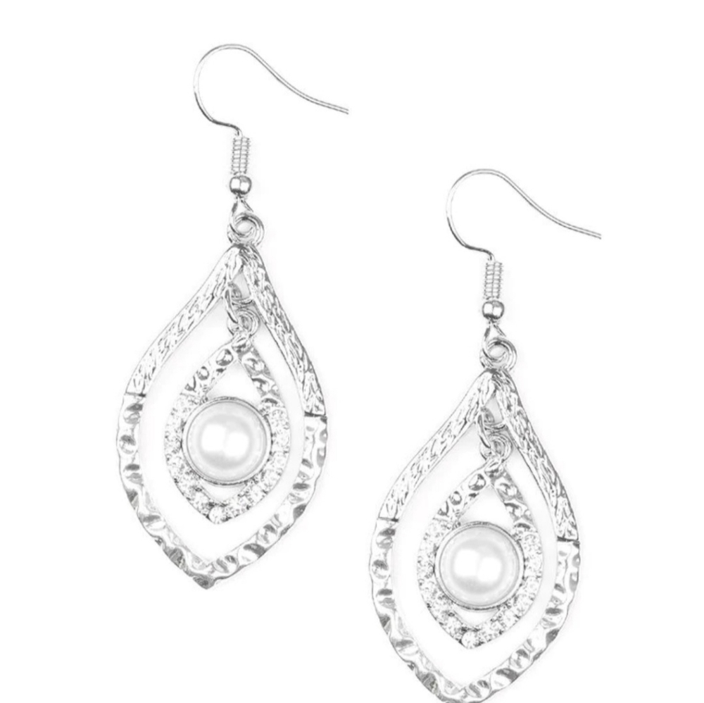 Breaking Glass Ceilings White Earrings